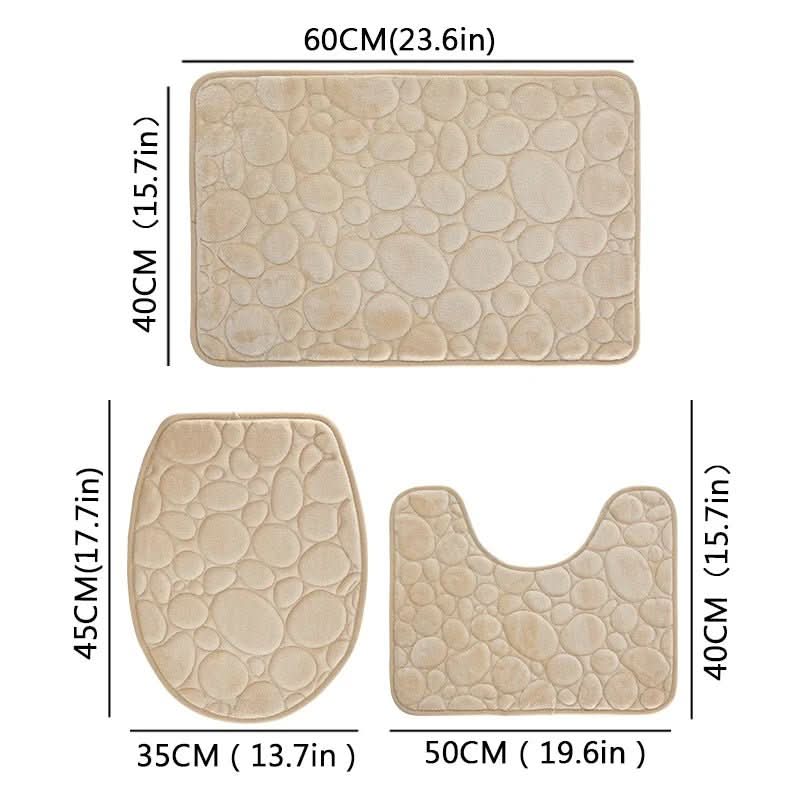3-Piece Bathroom Mat Set with Non-Slip Comfort