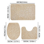 3-Piece Bathroom Mat Set with Non-Slip Comfort