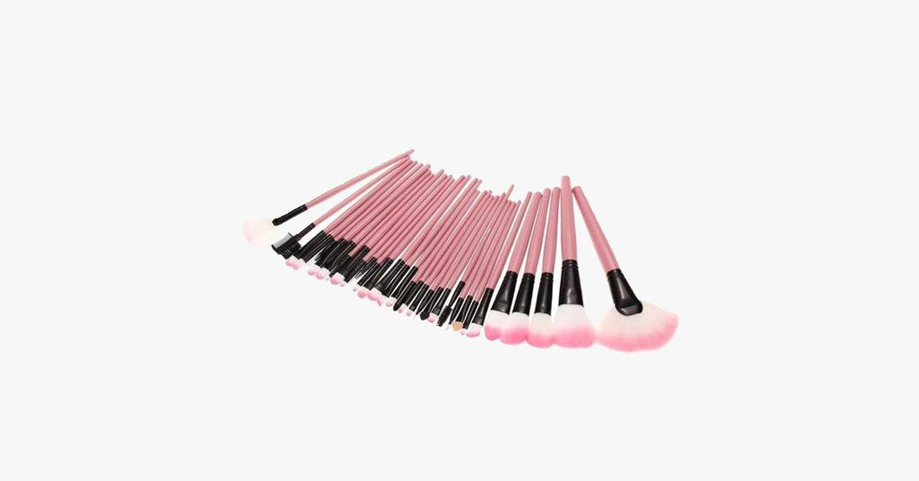 32-Piece Professional Pink Makeup Brush Set
