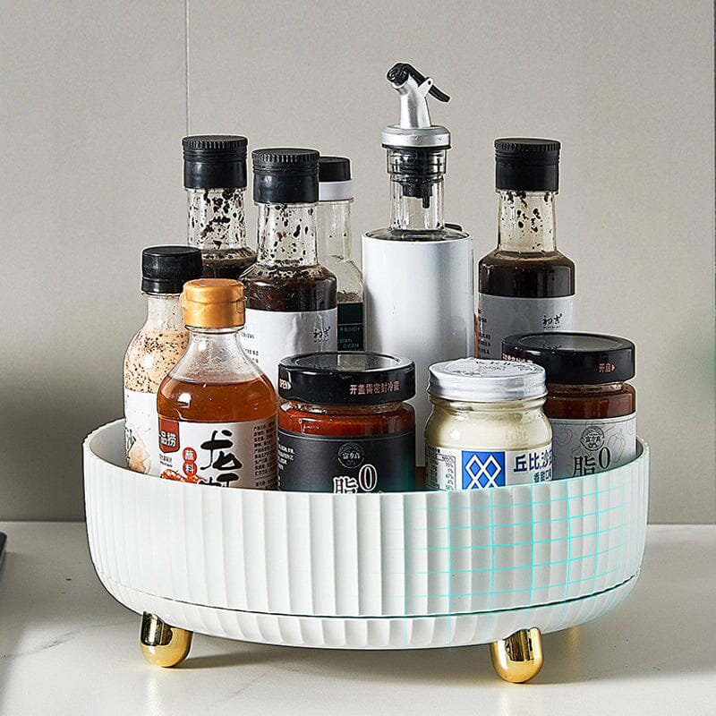 360-Degree Rotating Storage Tray and Spice Rack