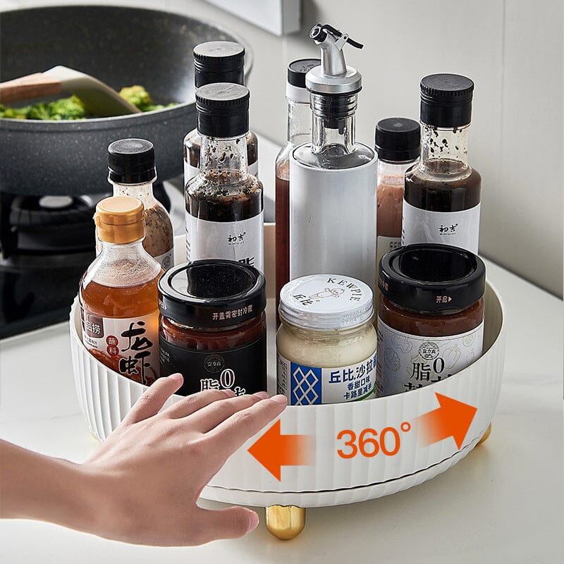 360-Degree Rotating Storage Tray and Spice Rack
