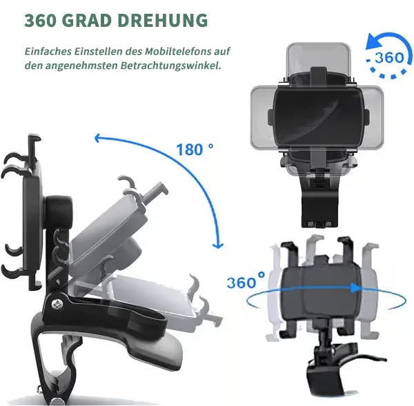 360° Rotating Car Phone Holder – Secure & Flexible Mounting