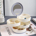 360° Rotating Jewellery Box – Multi-Level Storage Organiser with Maximum Protection
