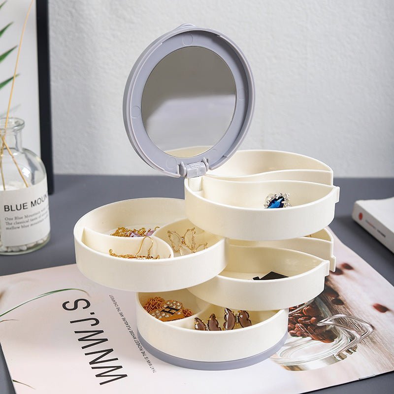 360° Rotating Jewellery Box – Multi-Level Storage Organiser with Maximum Protection