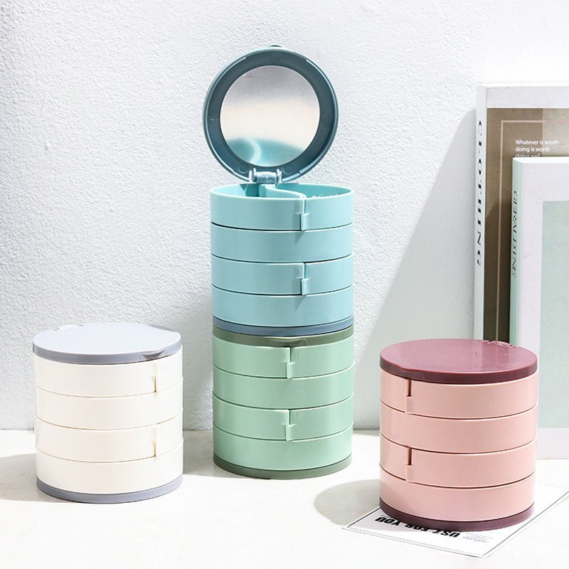 360° Rotating Jewellery Box – Multi-Level Storage Organiser with Maximum Protection