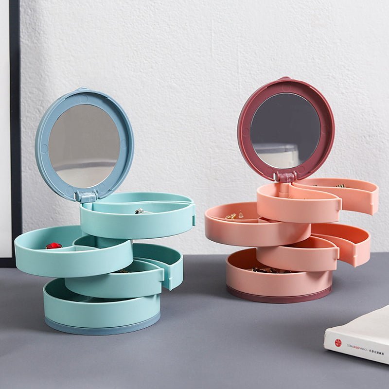 360° Rotating Jewellery Box – Multi-Level Storage Organiser with Maximum Protection
