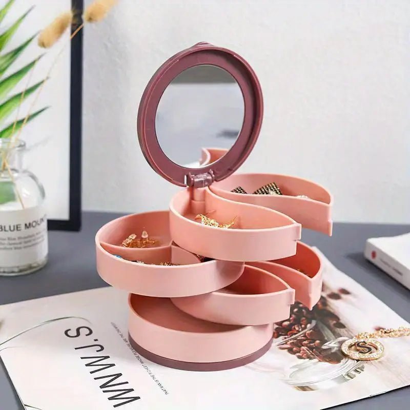 360° Rotating Jewellery Box – Multi-Level Storage Organiser with Maximum Protection