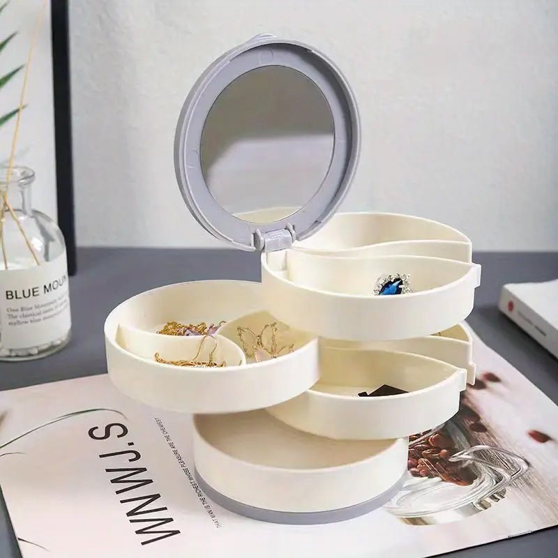360° Rotating Jewellery Box – Multi-Level Storage Organiser with Maximum Protection