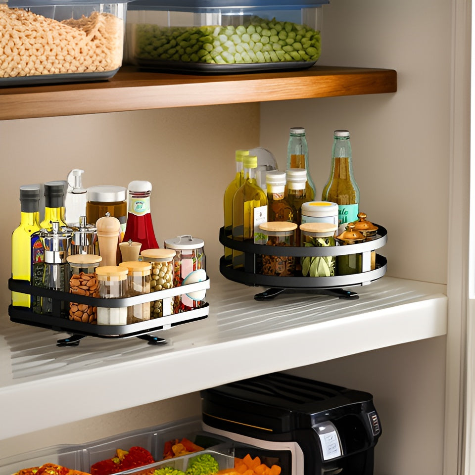 360° Rotating Spice Rack – Multi-Functional Kitchen Organiser Shelf