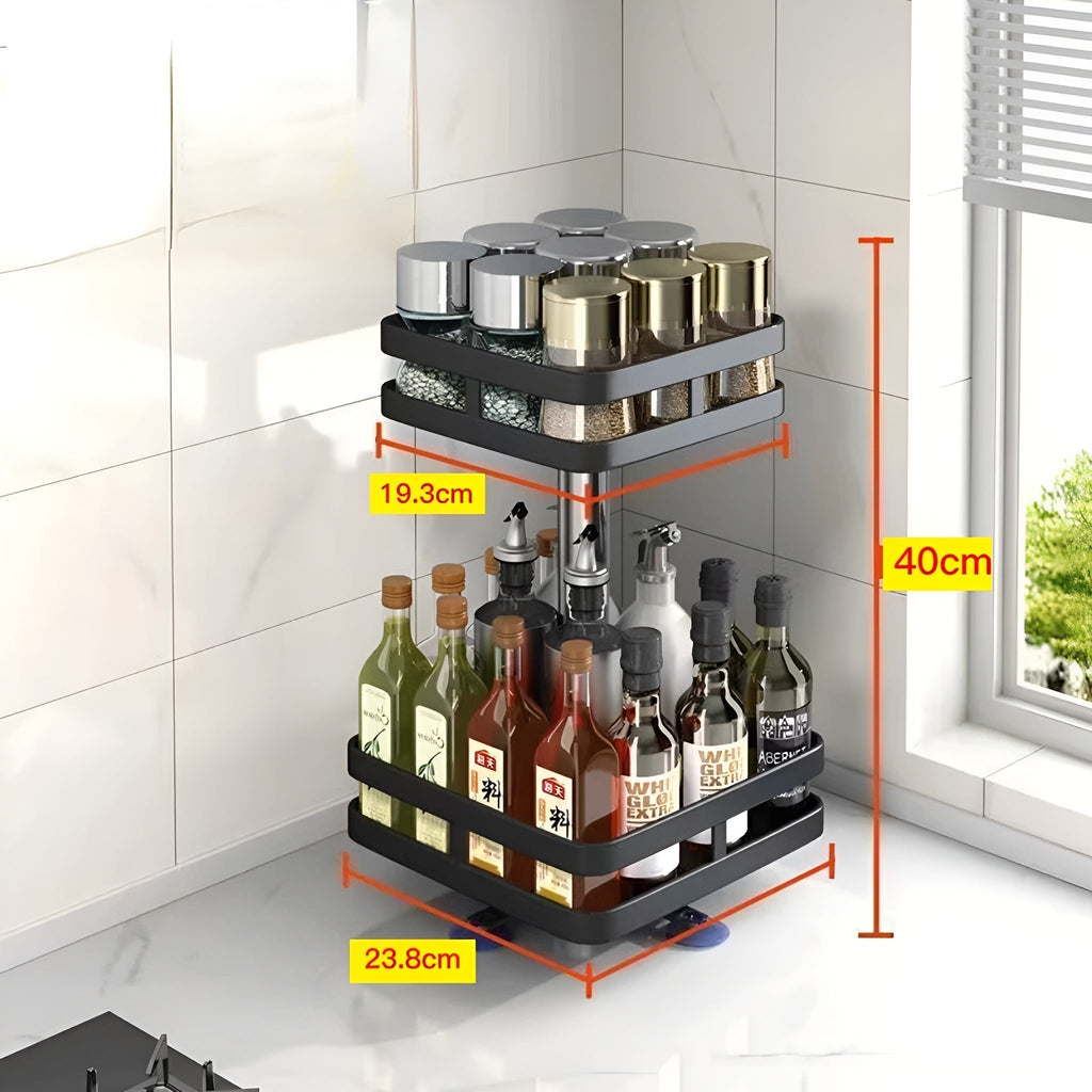360° Rotating Spice Rack – Multi-Functional Kitchen Organiser Shelf