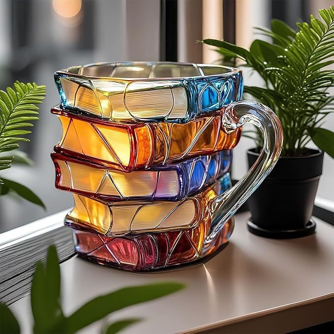 3D Book Mug – Hand-Painted Literature Mug in Book Shape