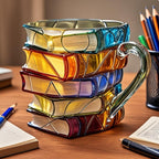 3D Book Mug – Hand-Painted Literature Mug in Book Shape