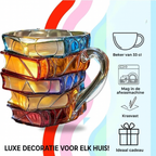 3D Book Mug – Hand-Painted Literature Mug in Book Shape