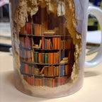 3D Bookshelf Design Ceramic Coffee Cup