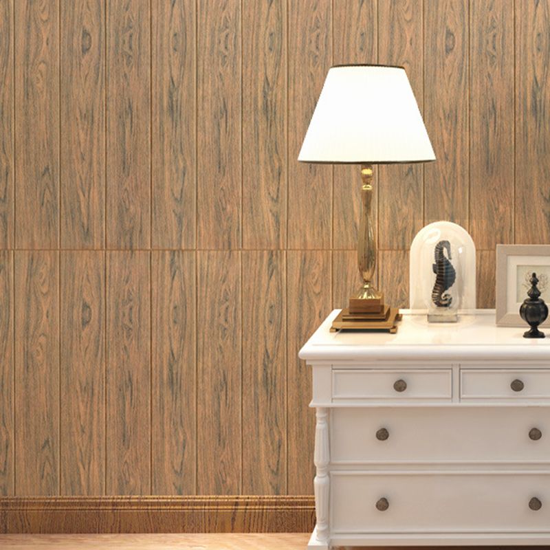 3D embossed self-adhesive wood-effect wall panels