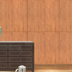 3D embossed self-adhesive wood-effect wall panels