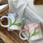 3D Floral Hand-Painted Mug