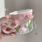 3D Floral Hand-Painted Mug