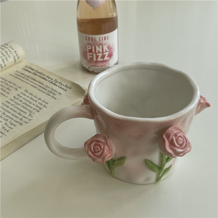 3D Floral Hand-Painted Mug