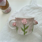 3D Floral Hand-Painted Mug