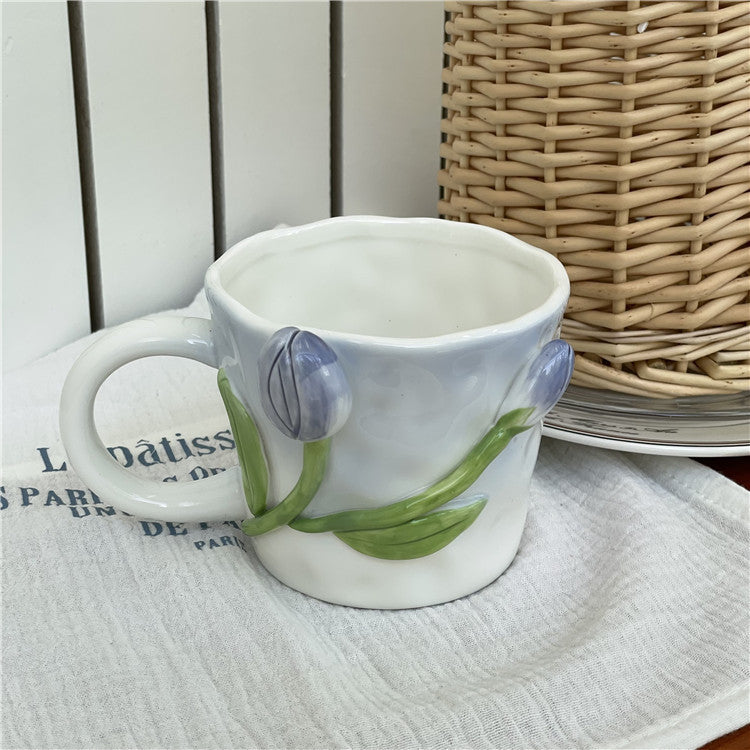 3D Floral Hand-Painted Mug