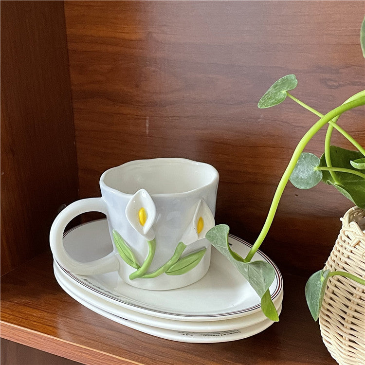 3D Floral Hand-Painted Mug