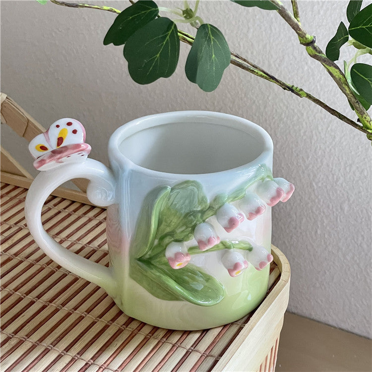3D Floral Hand-Painted Mug