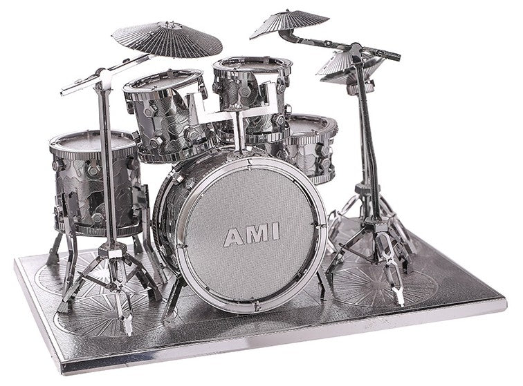 3D Metal Drum Set Craft Puzzle with Laser-Cut Detail