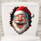 3D Santa Wall Sticker Set with Peel and Stick Vinyl Decals