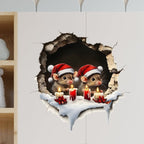 3D Santa Wall Sticker Set with Peel and Stick Vinyl Decals