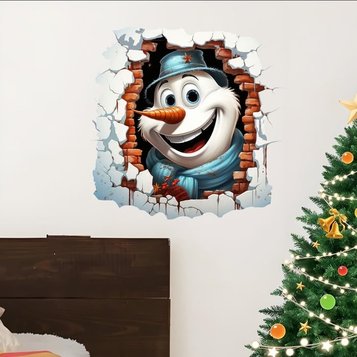 3D Santa Wall Sticker Set with Peel and Stick Vinyl Decals