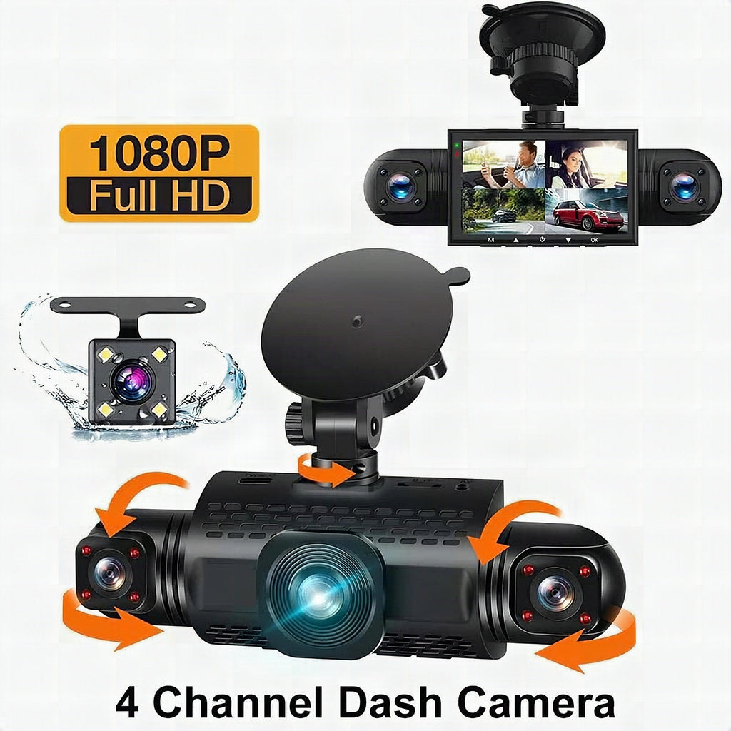 4-Channel FHD Car Camera with 360° Vision