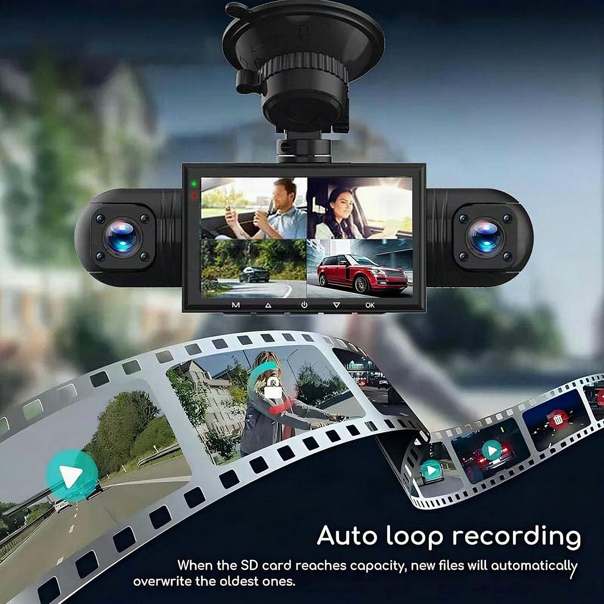 4-Channel FHD Car Camera with 360° Vision