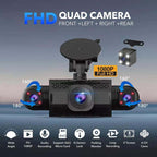 4-Channel FHD Car Camera with 360° Vision