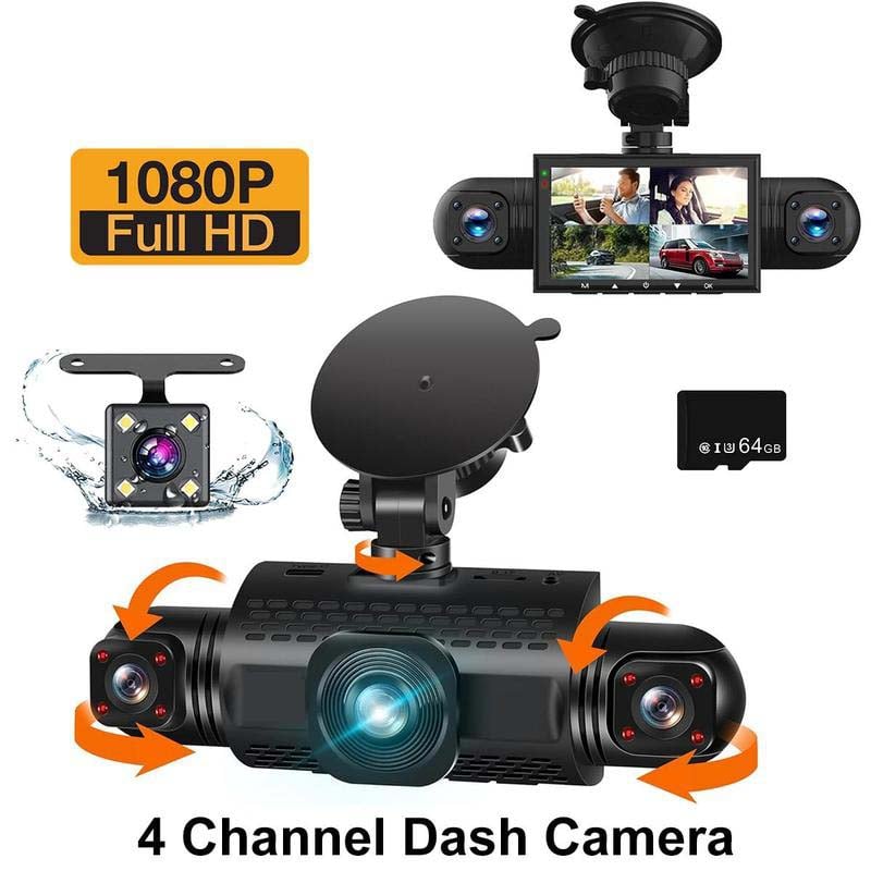 4-Channel FHD Car Camera with 360° Vision