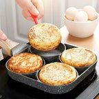 4-Hole Non-Stick Pan – Multipurpose Pan for Eggs, Pancakes & Mini Burgers