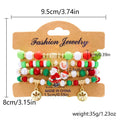4-Piece Christmas Snowman Handmade Beaded Bracelet Set
