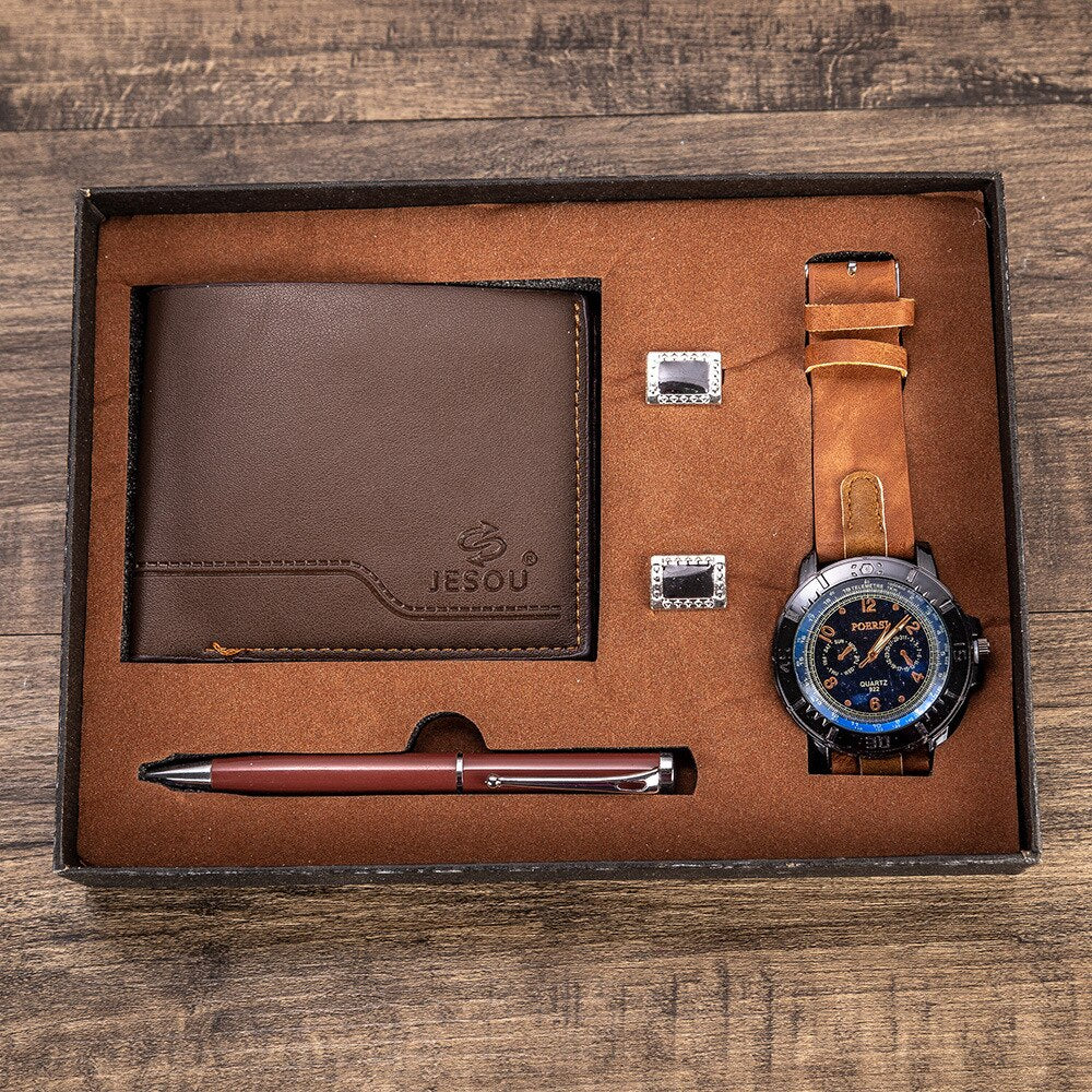 4-Piece Luxury Men's Business Watch Gift Set
