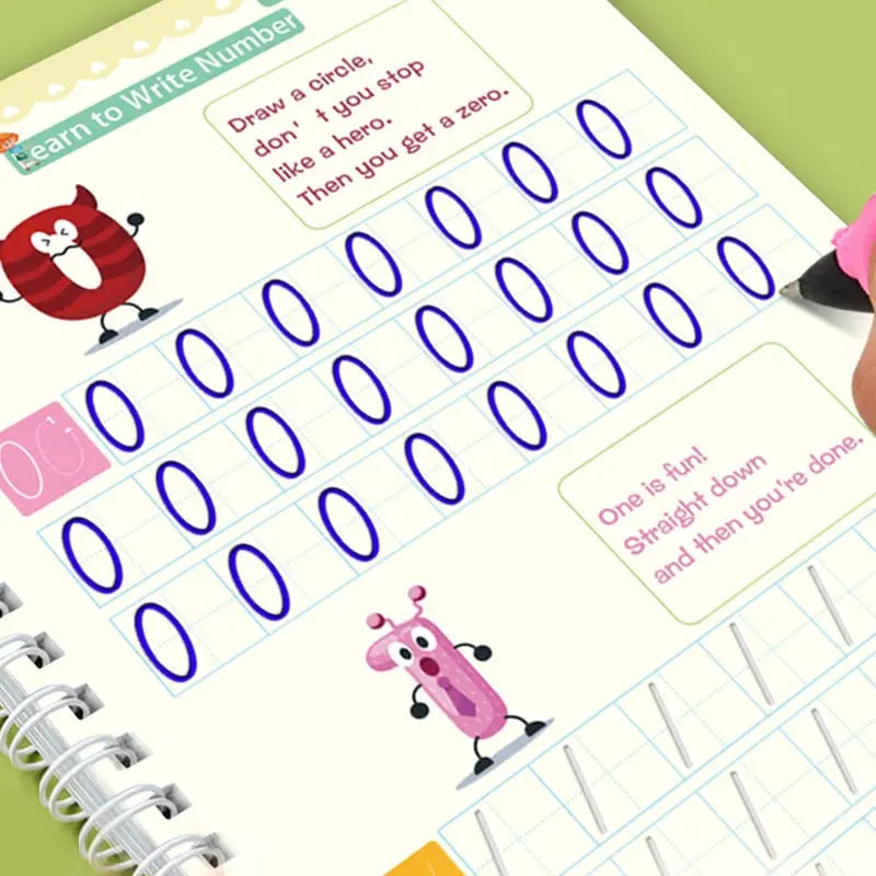 4-Piece Reusable Learning Booklet Set for Children