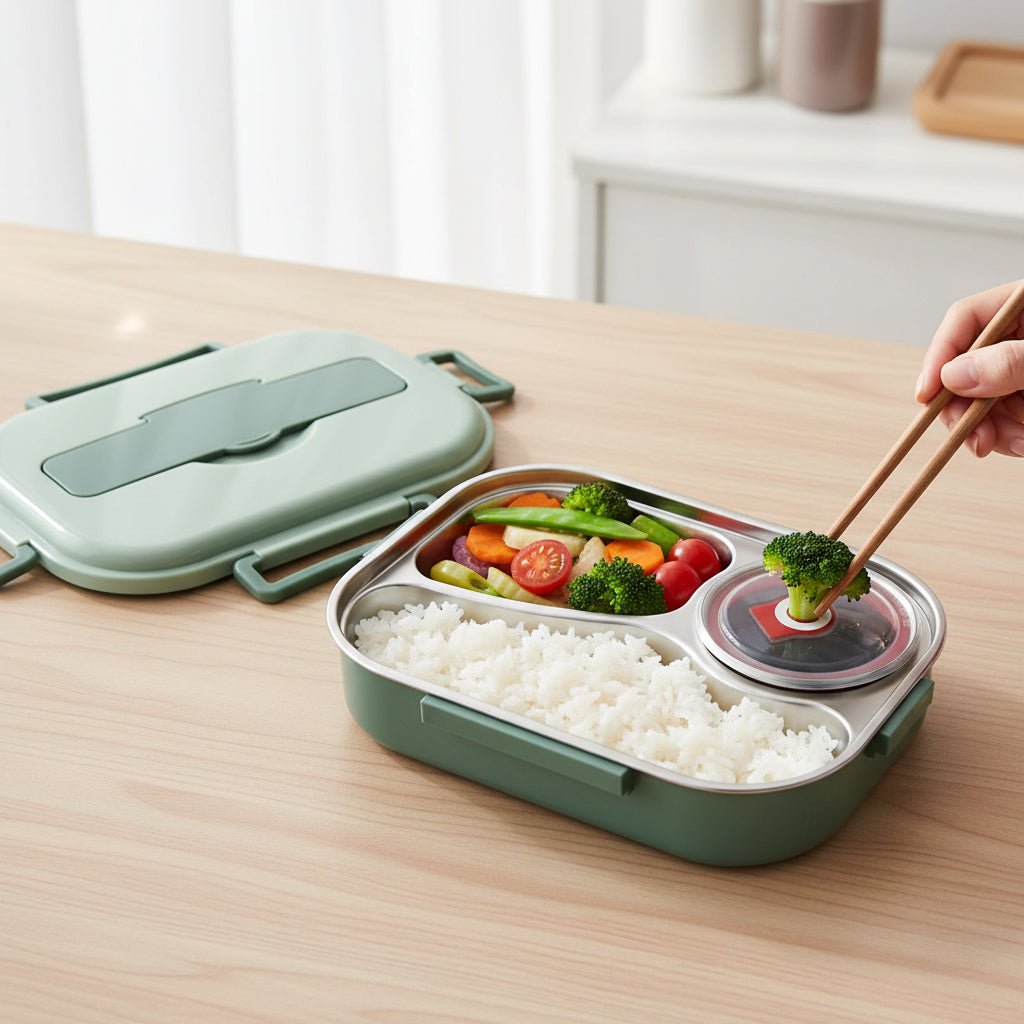 4-Section Insulated Bento Lunch Box — Thermal Meal Storage Container