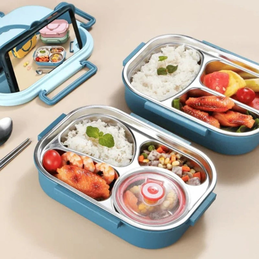 4-Section Insulated Bento Lunch Box — Thermal Meal Storage Container