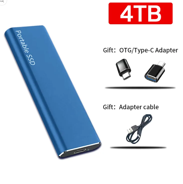 4TB USB-C Portable External Hard Drive for PC & Mac