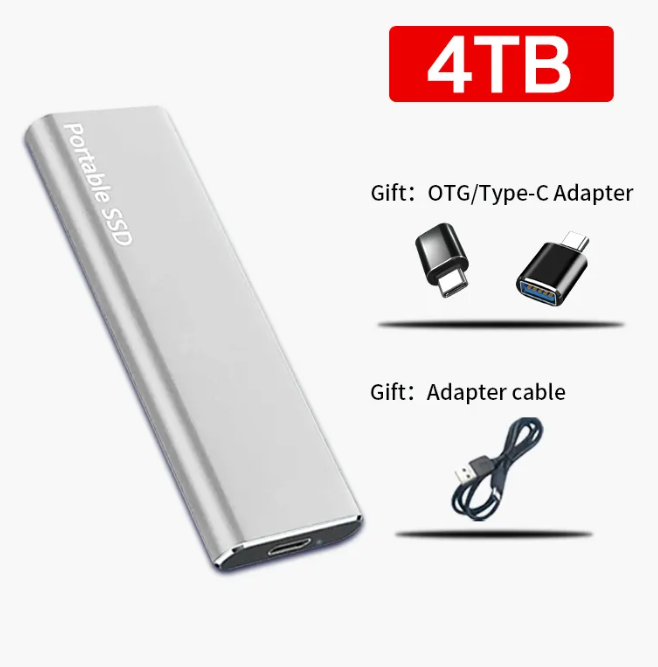 4TB USB-C Portable External Hard Drive for PC & Mac