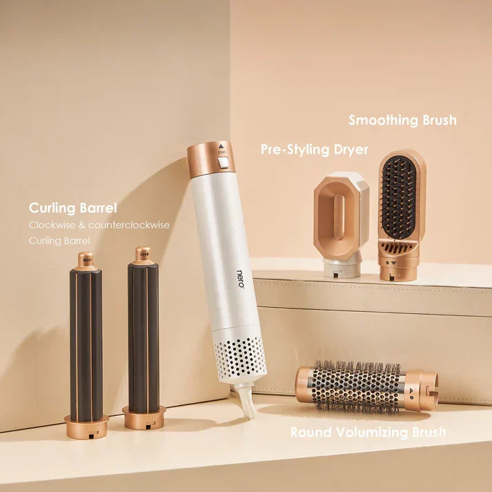 5-in-1 Hair Styler – Auto Curler, Blow Dryer & Flat Brush for All Hair Types
