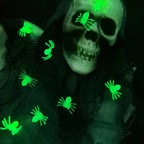 50 Luminous Glowing Spiders Halloween Decoration