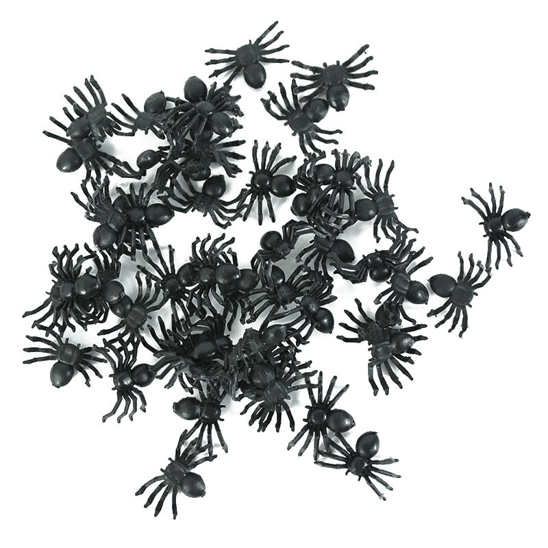 50 Luminous Glowing Spiders Halloween Decoration