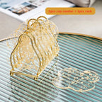 6-Piece Acrylic Gold Foil Coaster Set with Holder