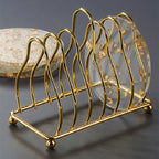 6-Piece Acrylic Gold Foil Coaster Set with Holder