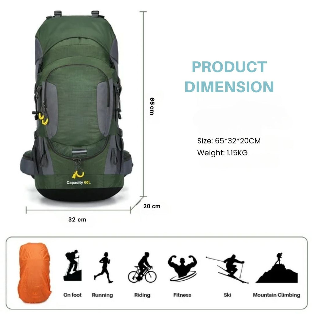 60L Waterproof Backpack – Ultimate Outdoor Rucksack for All Adventures