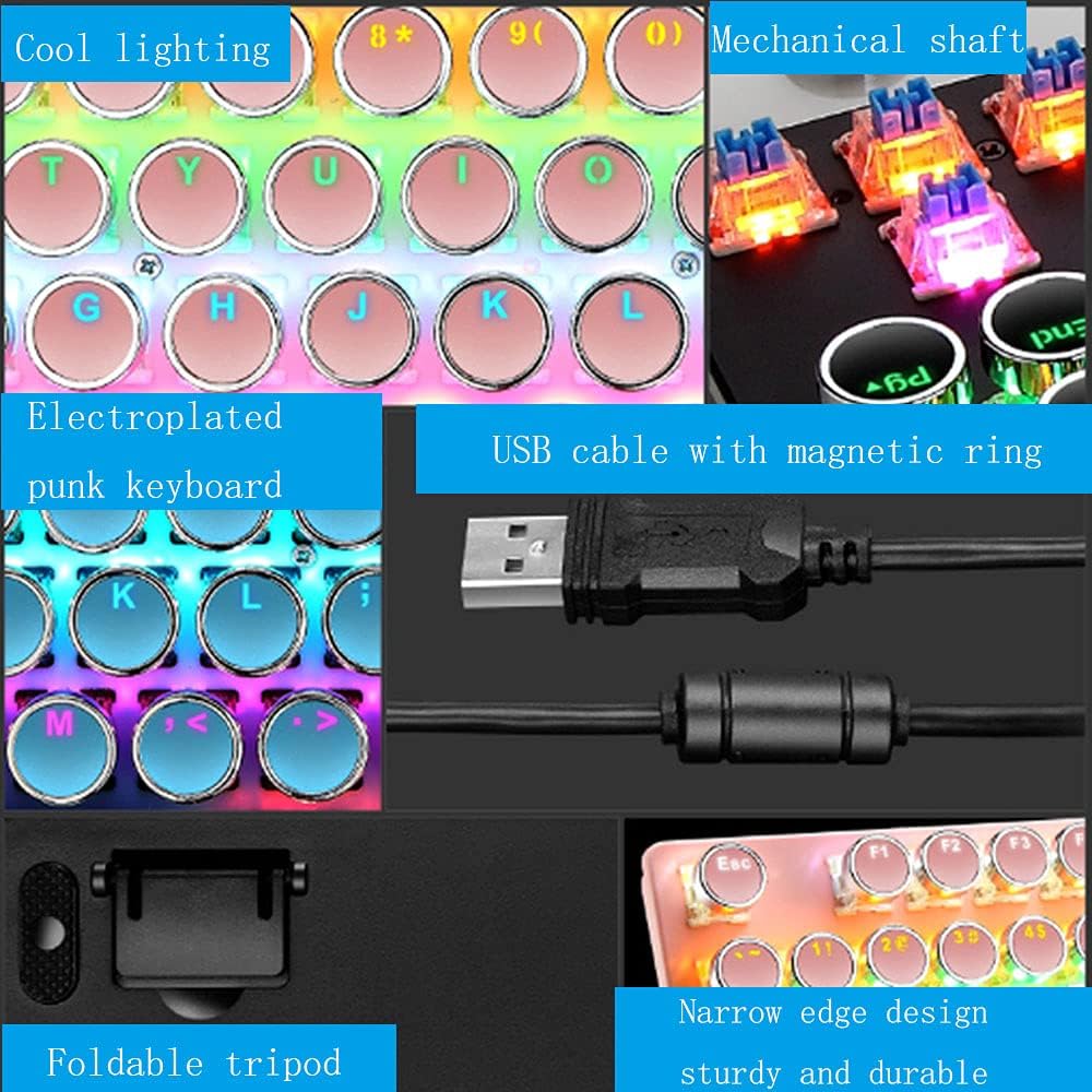 87-Key Mechanical Gaming Keyboard with RGB Backlight and Blue Switches